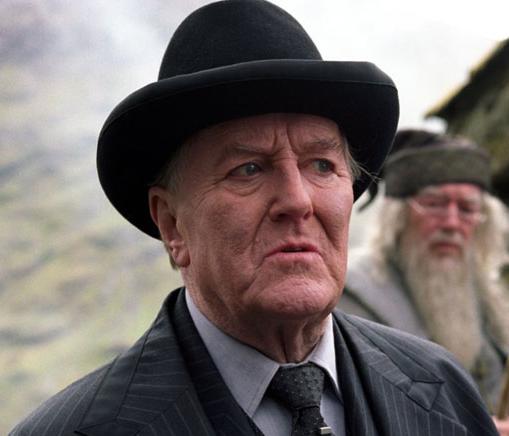 Minister of Magic Cornelius Fudge from the HARRY POTTER series, portrayed by Robert Hardy