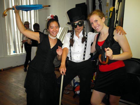 Annie, Lynn and Casey are some of the participants at the bartitsu seminar