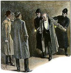 Paget's illustration of Moran's arrest in THE EMPTY HOUSE