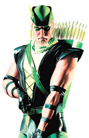 Oliver Queen, aka GREEN ARROW, mayor of Star City (depending on which continuity you're referring to) and member of the Justice League (also depending on which continuity you're referring to, because, comics)
