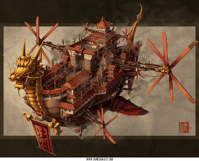 The Imperial Airship - an industrialized, high-tech Forbidden Kingdom
