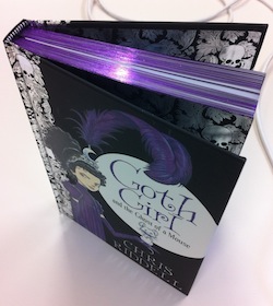 Goth Girl fabulous finishes including sprayed edges and foil endpapers
