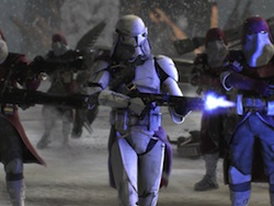 Clone trooper firing a blaster