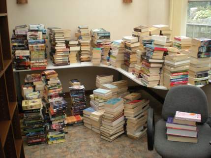 Amanda's pile of books