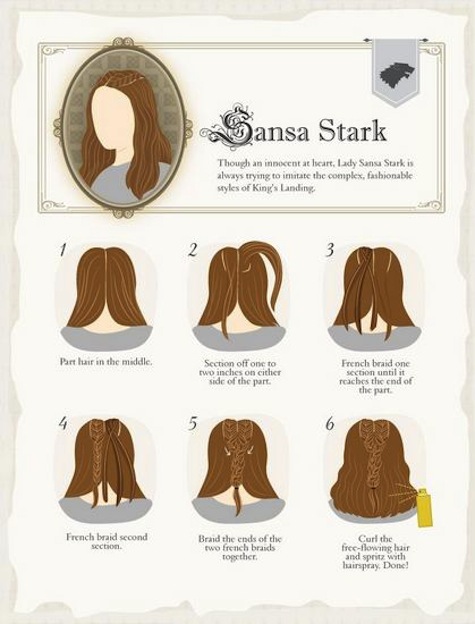 Game of Thrones hairstyles how-to Sansa