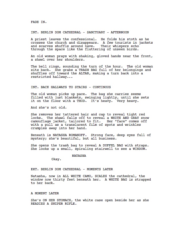 hypothetical Black Widow screenplay Nathan Edmondson #BlackWidowMovie