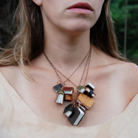 Autumnal Book Necklace by The Black Spot