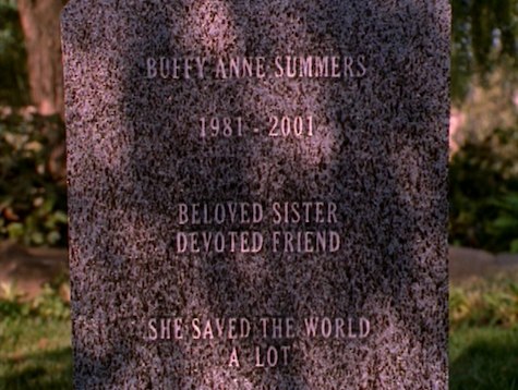 Buffy the Vampire Slayer, The Gift, headstone