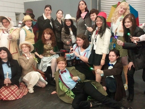 Genderbending cosplay. Look at those lady Doctors (and one lady Jack)!