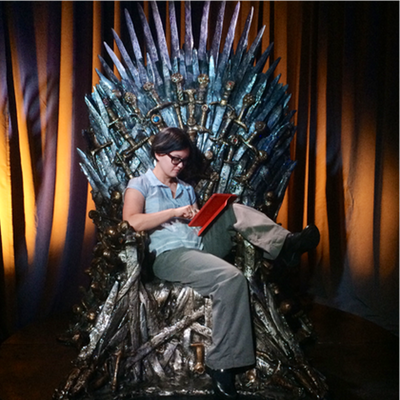 Just hanging out on the Iron Throne with my iPad. As you do.