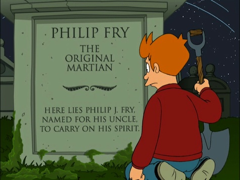 Philp Fry Futurama grave Luck of the Fryrish