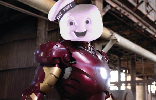 #AddAPuftRuinAMovie Stay Puft Marshmallow Man Ghostbusters Iron Man
