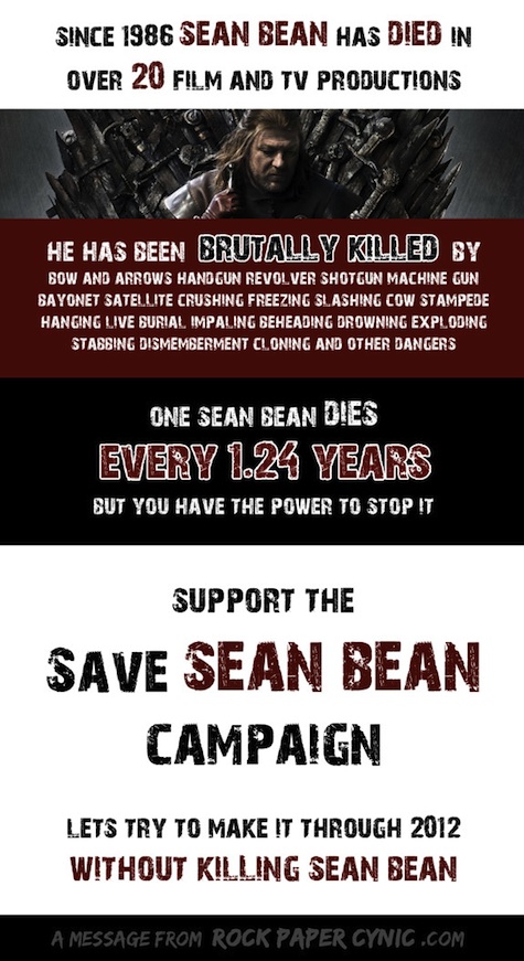 Save Sean Bean campaign by Rock Paper Cynic