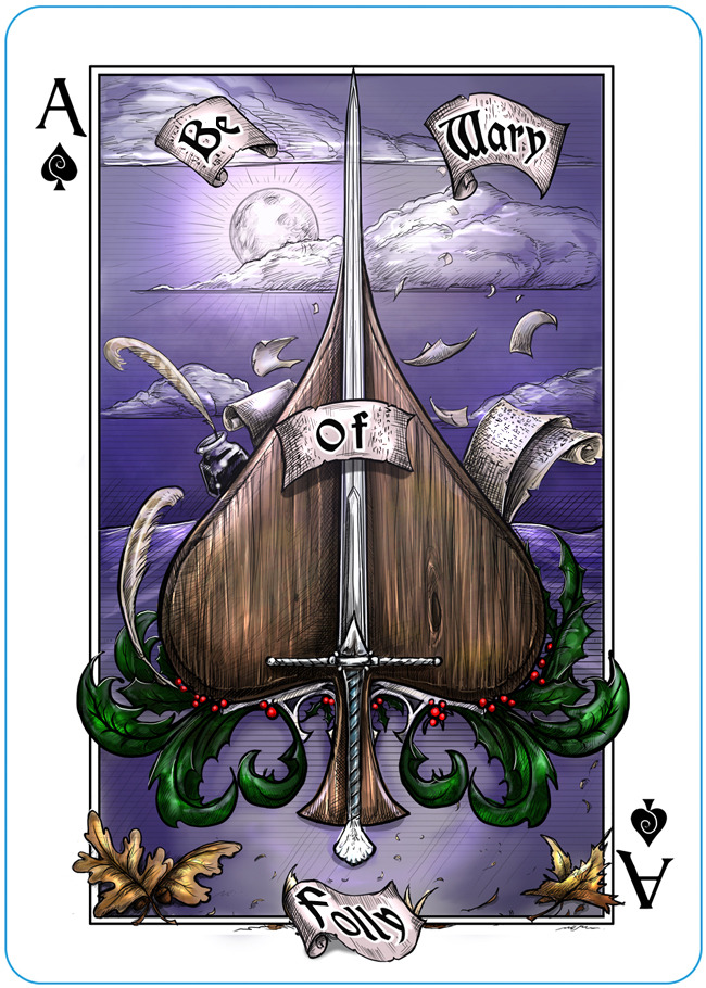 The Name of the Wind playing cards ace of spades