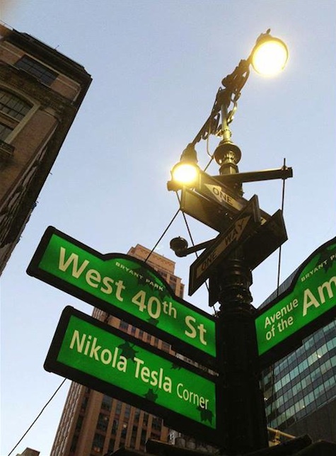 Tesla Corner in Manhattan