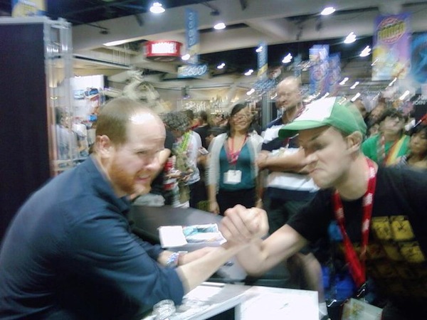 SDCC 2010 Joss Whedon arm wrestle