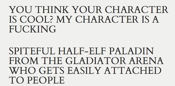 who the fuck is my D&D character generator