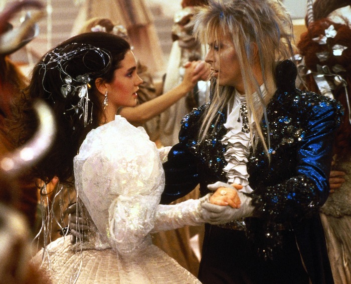 Sarah (Jennifer Connelly) dances with Jareth (David Bowie) in a scene from the movie Labyrinth