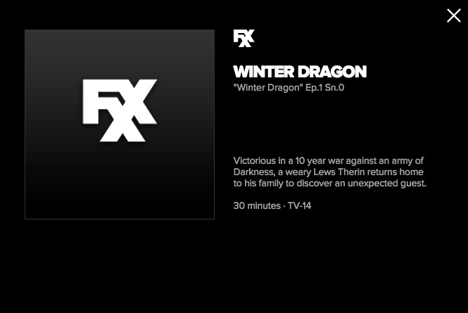 The Wheel of Time Winter Dragon FXX