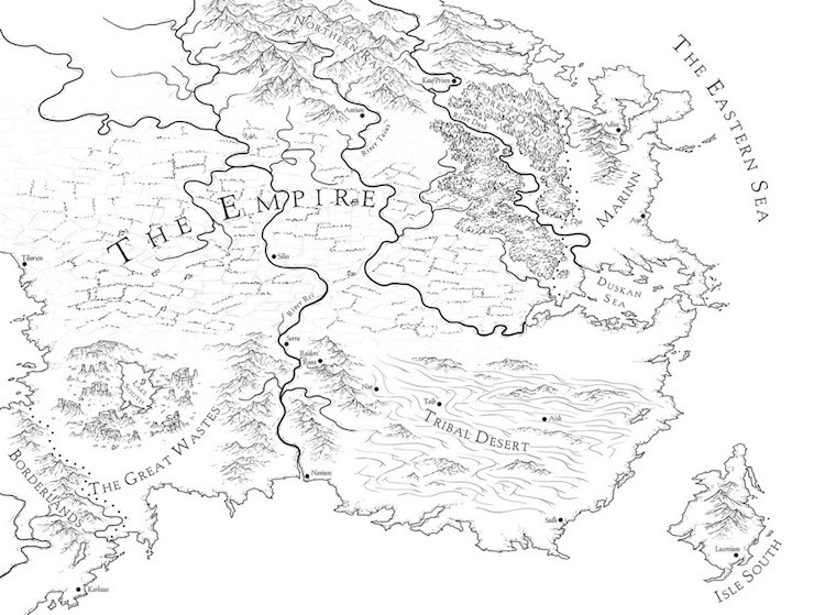 An Ember in the Ashes world map sketch