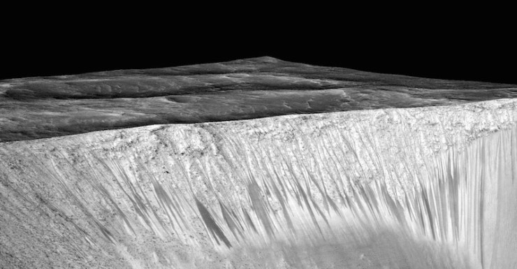 Mars water flowing proof evidence NASA