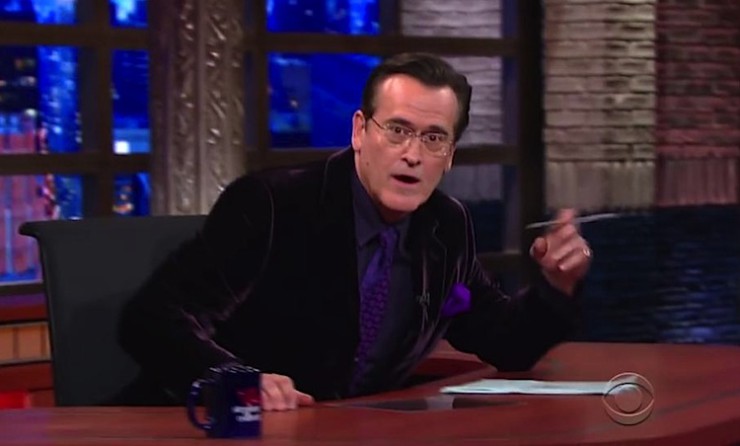 Bruce Campbell becomes Stephen Colbert