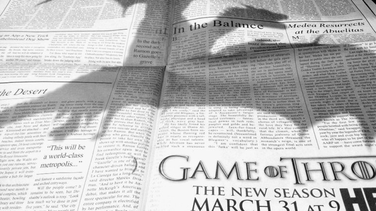 Game of Thrones New York Times dragon advertisement
