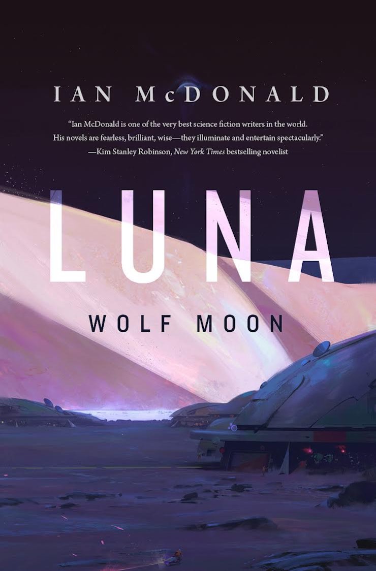 Luna: Wolf Moon cover reveal Ian McDonald duology Luna: New Moon sequel