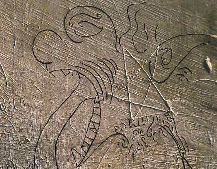 medieval graffiti churches witch marks magic Matthew Champion