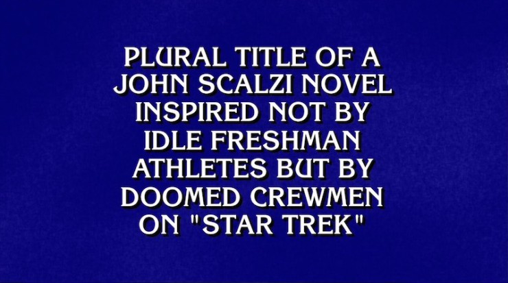 John Scalzi Redshirts Jeopardy clue