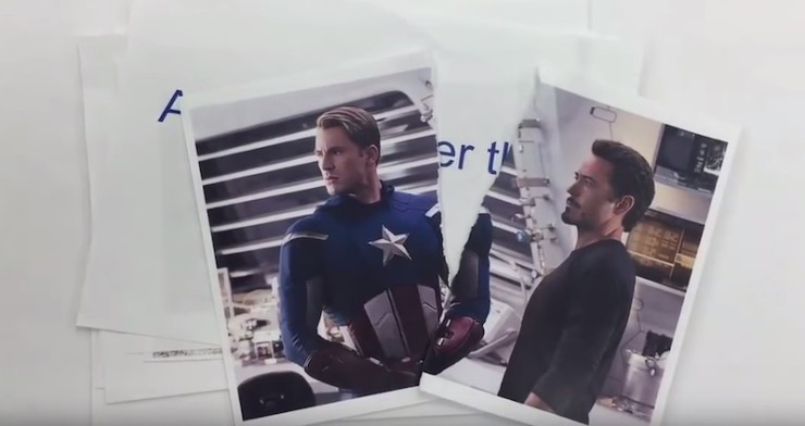 Marvel Entertainment marketing Captain America Civil War Steve Tony Friends Day video awkward