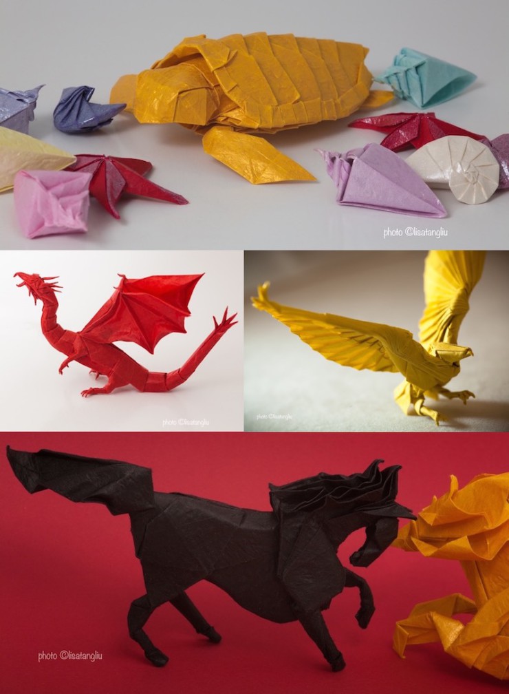 Ken Liu paper-folding origami examples
