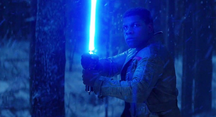 Star Wars: The Force Awakens, Finn and lightsaber