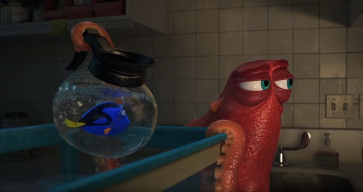new Finding Dory trailer home parents sea lions squid seagulls octopus Marine Life Institute