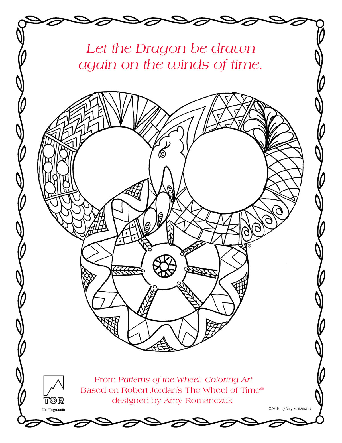 Patterns of the Wheel coloring art page