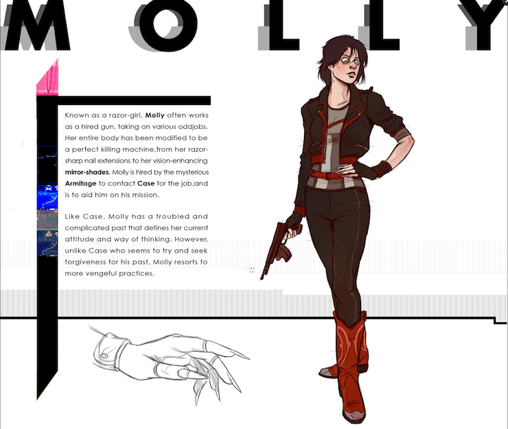 Molly Millions, Neuromancer, art by Nathan Anderson