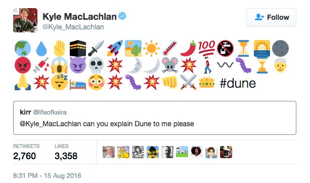 Kyle MacLachlan, Dune emojis, Twitter
