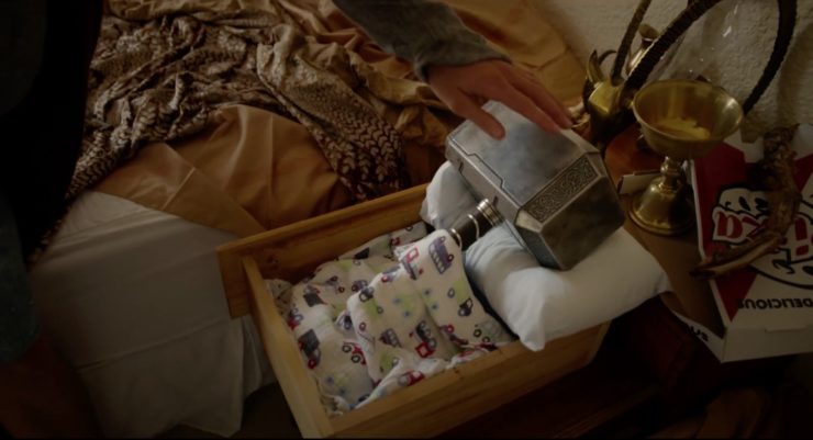 Team Thor Captain America Civil War mockumentary Chris Hemsworth Mjolnir baby blanket
