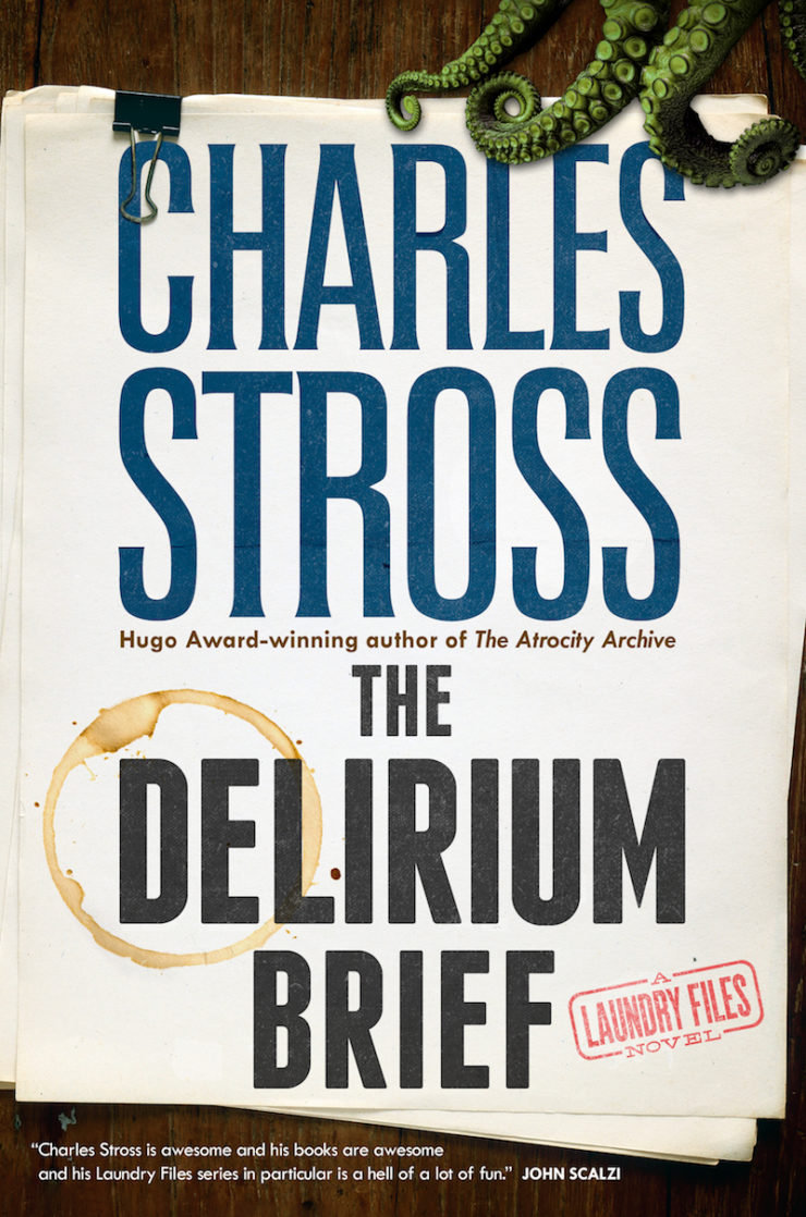 cover reveal The Delirium Brief The Laundry Files Charles Stross Tor.com Publishing Peter Lutjen