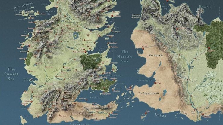 Game of Thrones, Westeros map