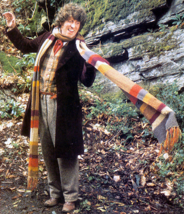 The Fourth Doctor with his scarf