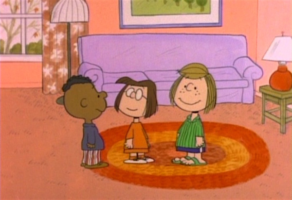 Peppermint Patty, Marcie, and Franklin