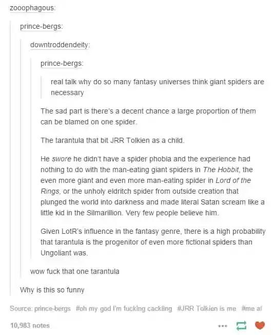 Tolkien story about spiders