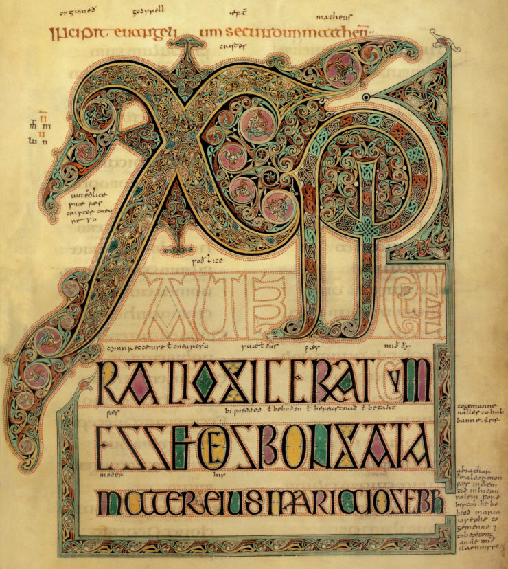 Chi-Rho page of the Lindisfarne Gospels.