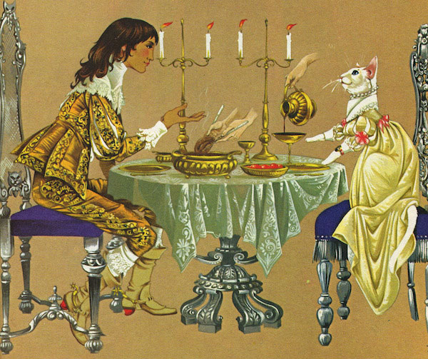 Illustration for "The White Cat" by Janet & Anne Grahame Johnstone (c.1972)