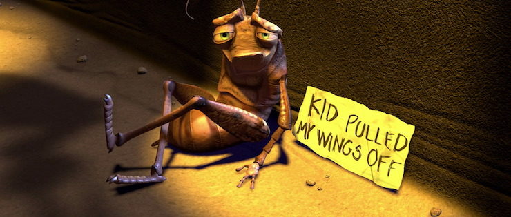 Injured insect character in Pixar's A Bug's Life
