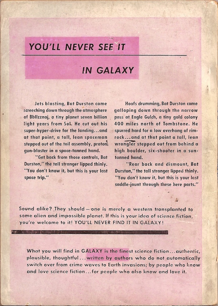 Galaxy Science Fiction, first issue, 1950