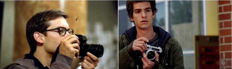 Peter Parker camera Spider-Man Tobey Maguire Andrew Garfield