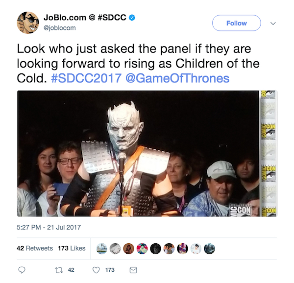 White Walker Q&A Game of Thrones panel SDCC 2017