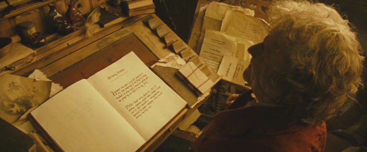 Bilbo Baggins Lord of the Rings writing scene